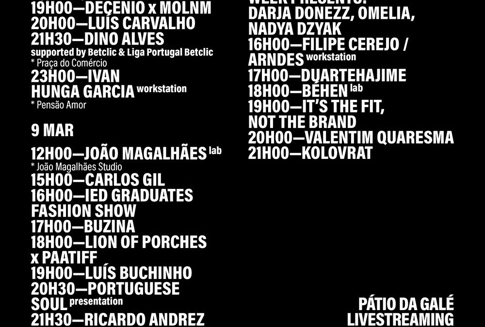 MODALISBOA FOR GOOD | FASHION SHOWS CALENDAR