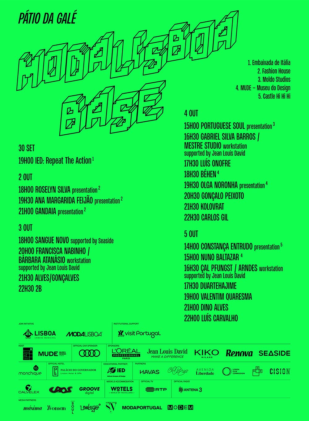 MODALISBOA BASE | CALENDÁRIO DE APRESENTAÇÕES