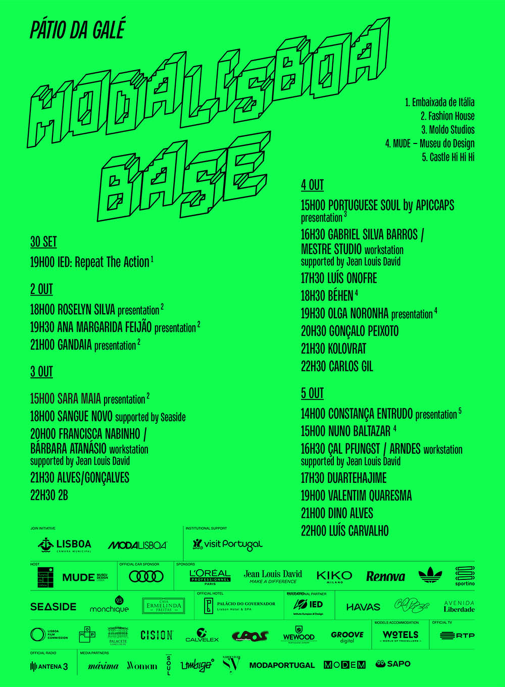 MODALISBOA BASE | CALENDÁRIO DE APRESENTAÇÕES